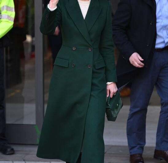 Princess Kate Styles Her Pine Green Winter Coat with Slouchy Suede Boots