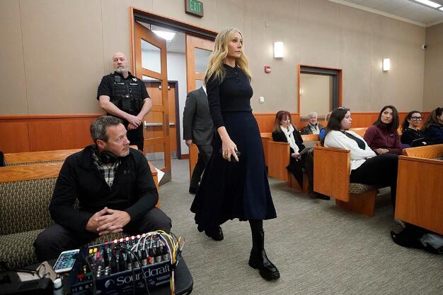 Gwyneth Paltrow Goes to Court in $1,450 Prada Monolith Boots & Knitwear