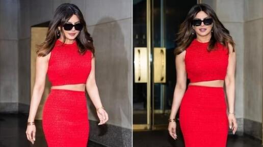 Priyanka Chopra is a fashion icon as she steps out in NYC in a sizzling red outfit and killer boots. All pics inside