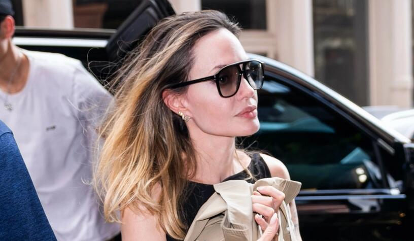 Angelina Jolie Keeps It Classy in Black Dress and Pointed-Toe Pumps While in NYC