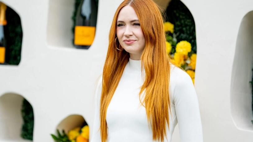 Karen Gillan Gets Sleek in Ruffled Dress and Inverted-Heel Mules at Veuve Clicquot’s 2023 Polo Classic