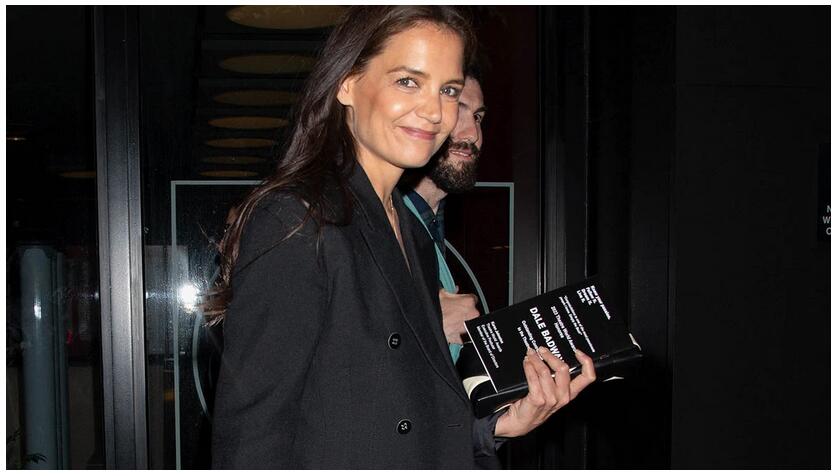 Katie Holmes Goes Monochromatic in Sheer Maxi Dress With Buckled Ballet Flats to Theatre World Awards 2023