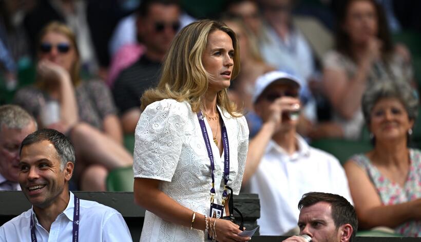 Andy Murray’s Wife Kim Looks Effortlessly Chic in White Me+Em Dress & Heels at Wimbledon 2023 Day Five