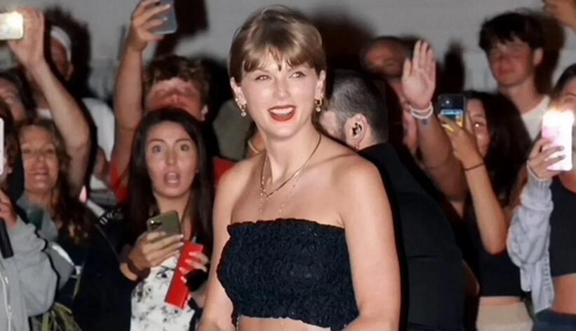Taylor Swift Sparkles in Glittering Stuart Weitzman Sandals for Jack Antonoff’s Wedding