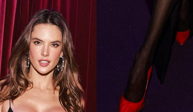 Alessandra Ambrosio Dons Contrasting Red Gianvito Rossi Pumps at Calzedonia’s A Legs Celebration Event