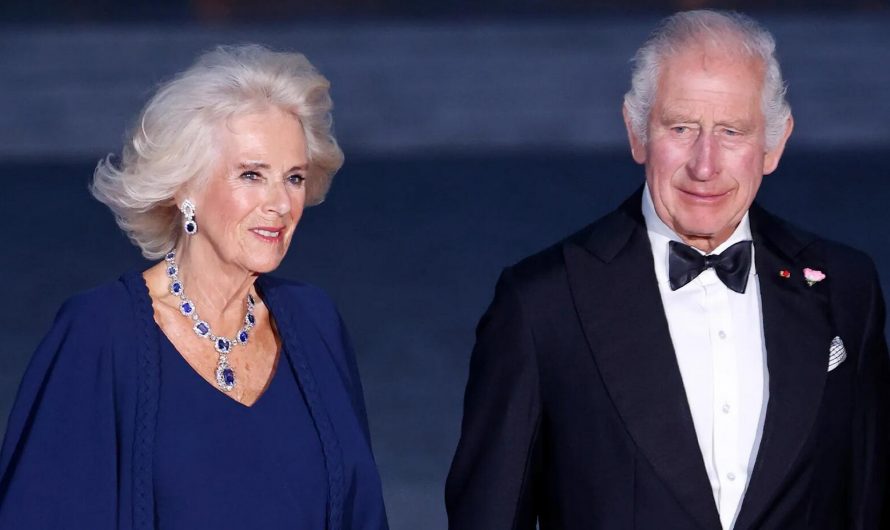 Queen Camilla Goes Blue in Low-Heeled Pumps for Versailles State Dinner With King Charles III