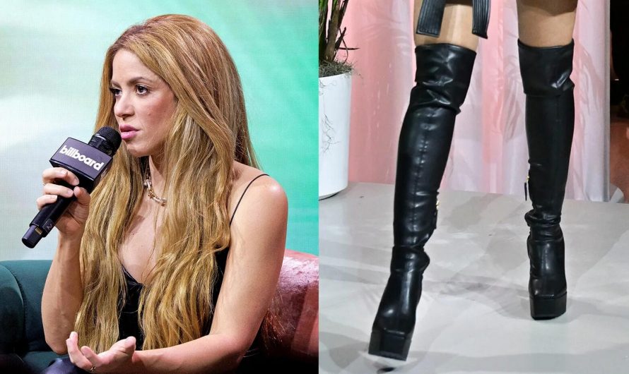 Shakira Dons Edgy Giuseppe Zanotti Thigh-High Boots for Billboard Latin Music Week 2023