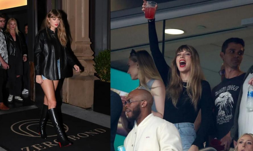 Taylor Swift Cheers on Travis Kelce in Sharp Louboutin Boots at Kansas City Chiefs Game