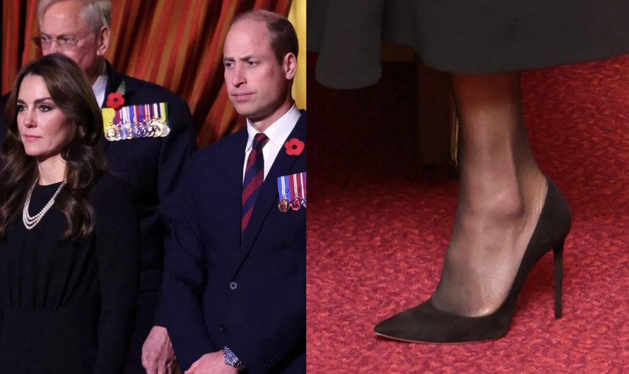 Kate Middleton Keeps It Classic in Black Suede Pumps at The Royal British Legion Festival of Remembrance