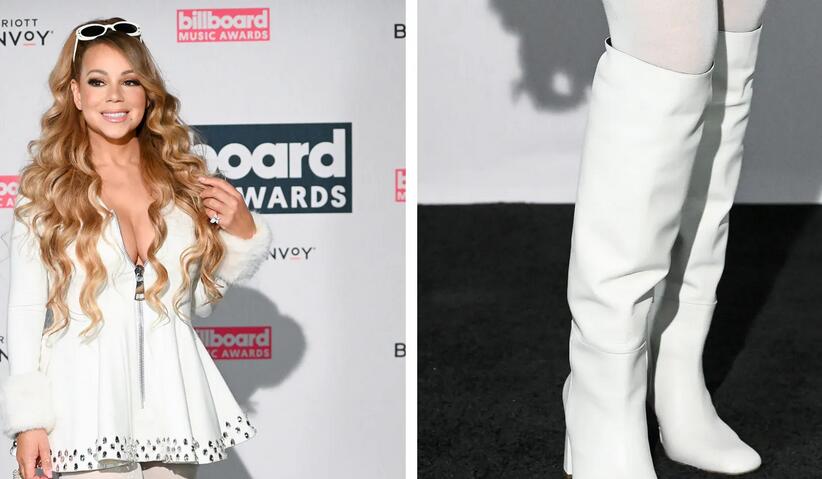 Mariah Carey Shines in Sharp White Boots at Billboard Music Awards 2023 Red Carpet