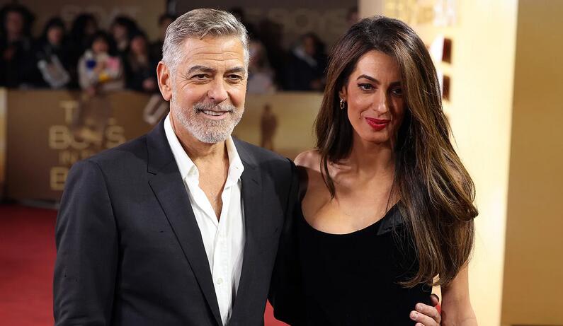 Amal Clooney Slips On Classic Pumps With George Clooney for ‘The Boys In The Boat’ UK Premiere