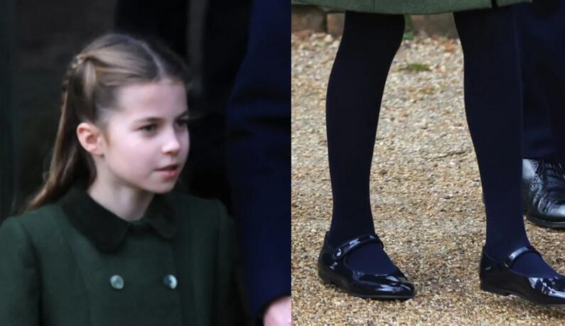 Princess Charlotte Slips on Glossy Mary Janes for Christmas Day Service