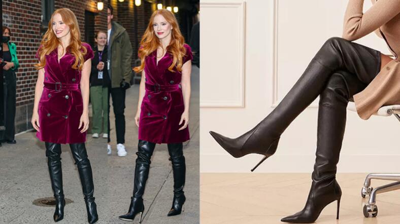 Jessica Chastain’s Stuart Weitzman Over-the-Knee Boots Are on Sale for 40% off