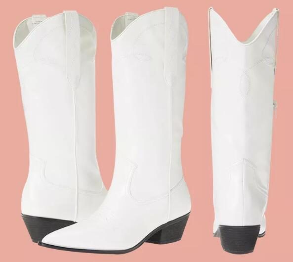 Channel the Cowgirl Aesthetic for Your Bachelorette Look With These White Western Boots, Marked Down 15%