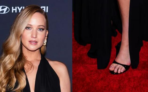 Jennifer Lawrence Goes All Black in Giuseppe Zanotti Stiletto Shoes at GLAAD Media Awards in NYC